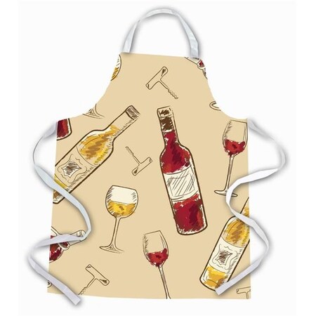 Carolines Treasures Carolines Treasures BB5196APRON Red & White Wine Apron BB5196APRON